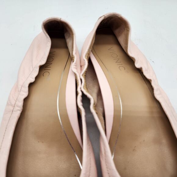 Vionic Alexa Pink Leather Ballet Flats Women's 6.5 Arch Support Comfort Shoes - Picture 4 of 7